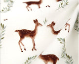 Leaf Deer Patterned Fabric made in Korea by the Half Yard