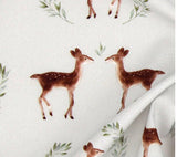 Leaf Deer Patterned Fabric made in Korea by the Half Yard