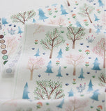 Watercolor Forest Tree Patterned Fabric made in Korea by the Half Yard