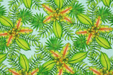 Tropical Foliage Hibiscus Flower printed Fabric for Blank Quilting Pink Lady by the Half Yard