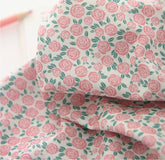 韓国製のピンクのバラの花柄生地(半ヤード)