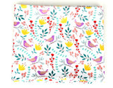 Bird and Flower Leaf Patterned Fabric, Cute, Kids, Sewing, Quilt made in Korea by Half Yard