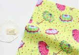 Rainy day Umbrella printed Fabric made in Korea Cotton by the Half Yard