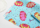 Rainy day Umbrella printed Fabric made in Korea Cotton by the Half Yard