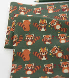 Kawaii Raccoon Patterned Fabric made in Korea by Half Yard Digital Textile Printing