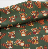 Kawaii Raccoon Patterned Fabric made in Korea by Half Yard Digital Textile Printing