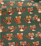 Kawaii Raccoon Patterned Fabric made in Korea by Half Yard Digital Textile Printing