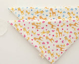 かわいい赤ちゃんキリンのハート柄生地、かわいい、子供、裁縫、キルト、韓国製、ハーフヤード