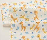 Cute Baby Giraffe Heart Patterned Fabric, Cute, Kids, Sewing, Quilt made in Korea by Half Yard