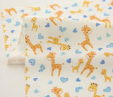 かわいい赤ちゃんキリンのハート柄生地、かわいい、子供、裁縫、キルト、韓国製、ハーフヤード