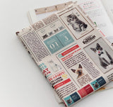 ヴィンテージ猫新聞柄生地(韓国製、半ヤード単位)