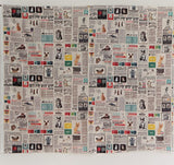 ヴィンテージ猫新聞柄生地(韓国製、半ヤード単位)