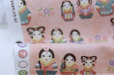 Girls in Korean Traditional Costume, Hanbok Matryoshka doll printed Fabric made in Korea by the Half Yard