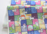 Girl Poodle Puppy Dog Patterned Fabric, Cute, Kids, Sewing, Quilt made in Korea by Half Yard
