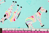 Rainbow Zebra Mint Fabric by Timeless Treasures Fabrics by the Half Yard