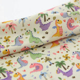 かわいい恐竜柄生地、かわいい、子供用、裁縫、韓国製キルト、半ヤード単位