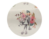 Flowers Deer Patterned Fabric, Cute, Kids, Sewing, Quilt made in Korea by Half Yard