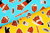 NebaaruKun Natto Character Fabric made in Japan by the Half Yard