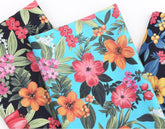Tropical Hawaiian Flowers patterned Fabric made in Korea by the Half Yard