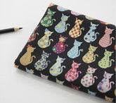 Flower Cats Patterned Fabric made in Korea by Half Yard Digital Textile Printing