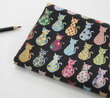 Flower Cats Patterned Fabric made in Korea by Half Yard Digital Textile Printing