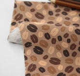 Coffee Bean Patterned Fabric, Cute, sewing, Quilt made in Korea Half Yard