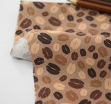 Coffee Bean Patterned Fabric, Cute, sewing, Quilt made in Korea Half Yard