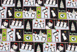 Kawaii Penguin Christmas patterned Fabric Joann by the Half Yard