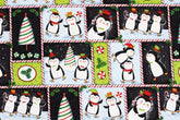 Kawaii Penguin Christmas patterned Fabric Joann by the Half Yard