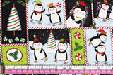 Kawaii Penguin Christmas patterned Fabric Joann by the Half Yard