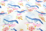 韓国製のクジラの花柄生地(半ヤード)