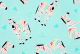 Rainbow Zebra Mint Fabric by Timeless Treasures Fabrics by the Half Yard