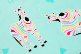 Rainbow Zebra Mint Fabric by Timeless Treasures Fabrics by the Half Yard