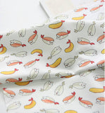 Egg & Shrimp Sushi Patterned Fabric made in Korea by the Half Yard