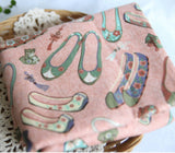 Korean Traditional Rubber Shoes, Gomusin printed Fabric made in Korea by the Half Yard