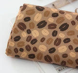 Coffee Bean Patterned Fabric, Cute, sewing, Quilt made in Korea Half Yard