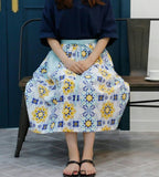 Modern Geometry Flowers Patterned Fabric made in Korea by the Half Yard