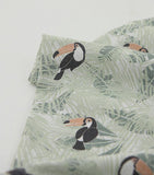 韓国製のトロピカルリーフトゥーカン柄生地(半ヤード単位)