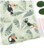 韓国製のトロピカルリーフトゥーカン柄生地(半ヤード単位)