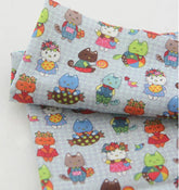 Kawaii Retro Cats Patterned Fabric made in Korea by Half Yard Digital Textile Printing