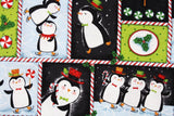 Kawaii Penguin Christmas patterned Fabric Joann by the Half Yard