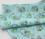 ポケットモンスター、ポケモン、フシギダネのキャラクターのライセンス生地(韓国製、半ヤード単位)