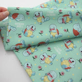 ポケットモンスター、ポケモン、ゼニガメ、ピカチュウのキャラクター生地、韓国製、半ヤード単位