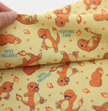 ポケットモンスター、ポケモン、フェアリーヒトカゲピカチュウキャラクター生地、韓国製、半ヤード単位