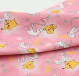 ポケットモンスター、ポケモン、ミュウ、ピカチュウのキャラクター生地、韓国製、半ヤード単位