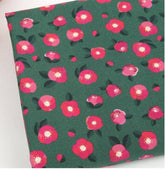 Watercolor Camellia flowers Patterned Fabric made in Korea by the Half Yard
