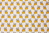 Cute Mouse Cheese Patterned Fabric, Cute, Kids, Sewing, Quilt made in Korea by the Half Yard
