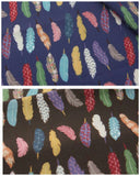 Colorful Feather Patterned Fabric Sewing, Quilt made in Korea by the Half Yard