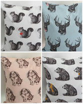 花栗鼠兔熊鹿兔松鼠圖案布料,可愛,兒童,縫紉,被子,韓國製造,半碼