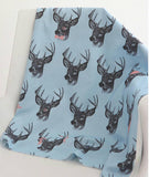 Chipmunk Rabbit Bear Deer Bunny Squirrel Patterned Fabric, Cute, Kids, Sewing, Quilt made in Korea by Half Yard